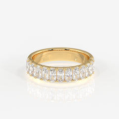 Radiant Cut Lab Grown Diamond Wedding Band 14K Gold Ring