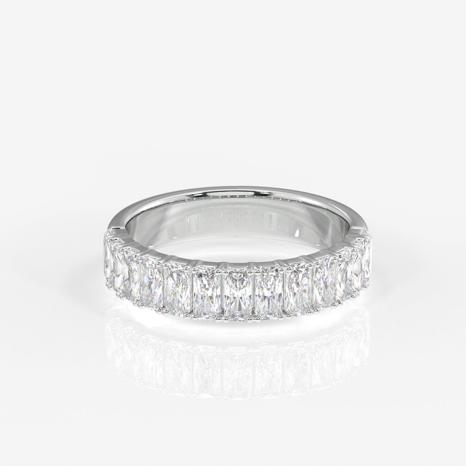 Radiant Cut Moissanite Diamond Wedding Band 14K Gold Ring
