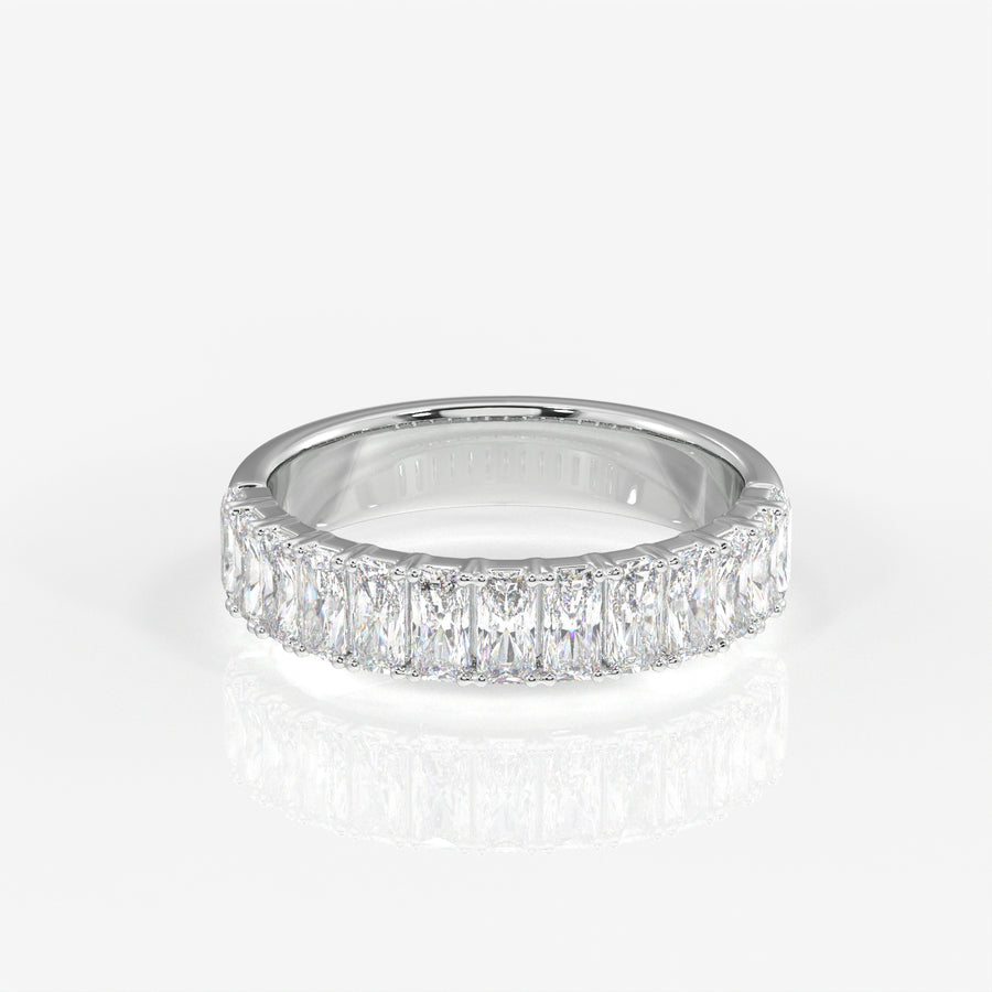 Radiant Cut Moissanite Diamond Wedding Band 14K Gold Ring
