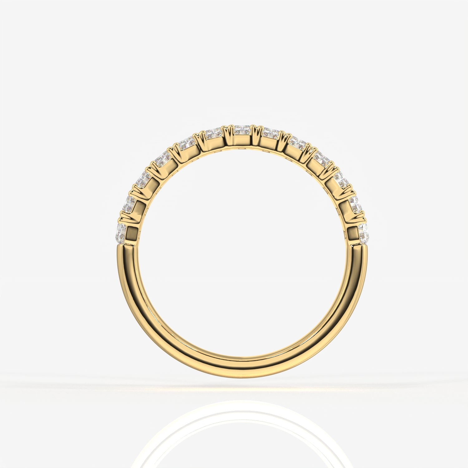 Radiant Cut Moissanite Diamond Wedding Band 14K Gold Ring