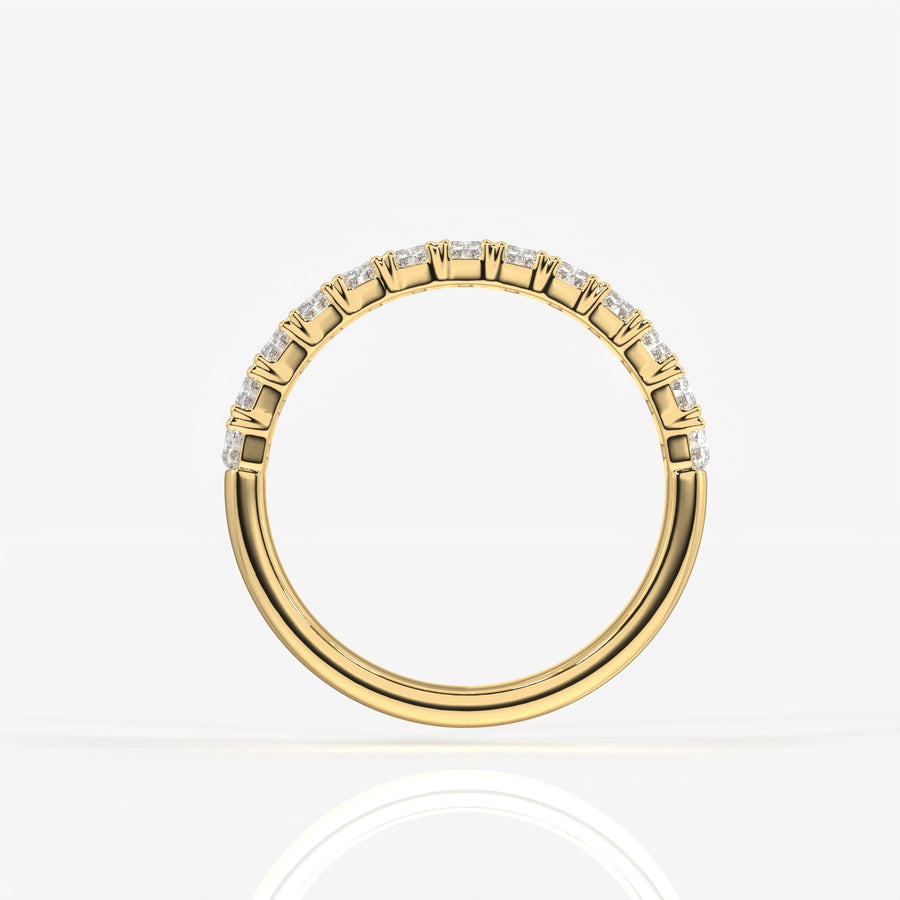 Radiant Cut Moissanite Diamond Wedding Band 14K Gold Ring