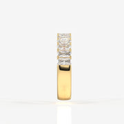 Radiant Cut Moissanite Diamond Wedding Band 14K Gold Ring