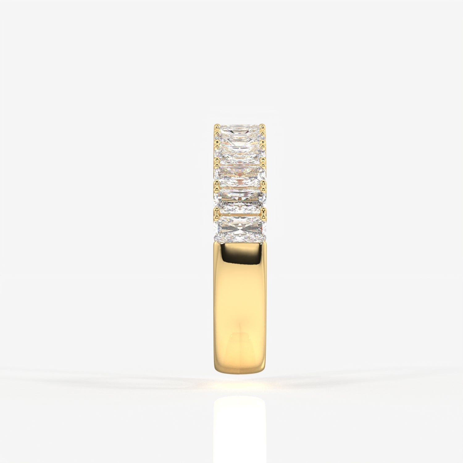 Radiant Cut Moissanite Diamond Wedding Band 14K Gold Ring