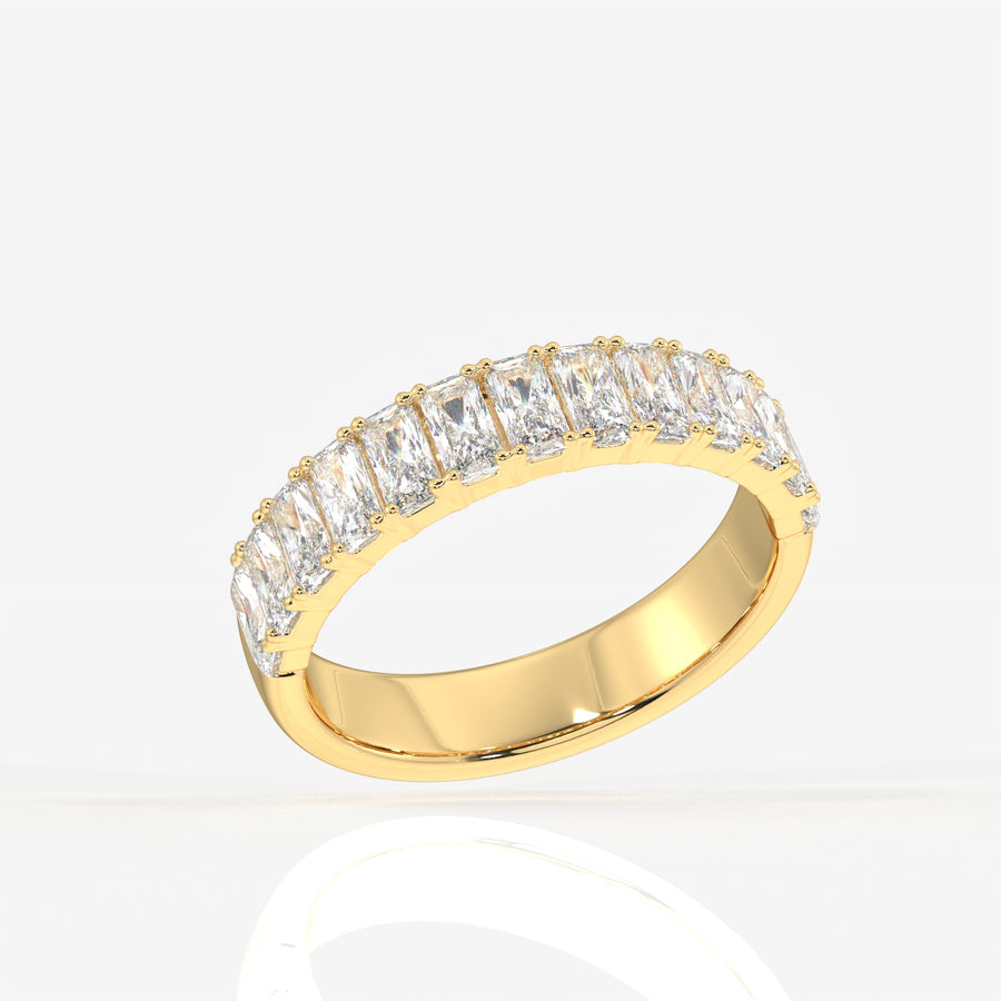 Radiant Cut Moissanite Diamond Wedding Band 14K Gold Ring