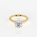 Portuguese Cut Moissanite Diamond Hidden Halo 14K Gold Ring
