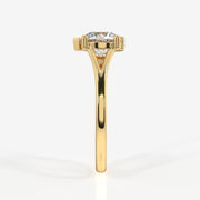 Round and Pear Cut Lab Grown Diamond Toi - Et - Moi 14k Gold Ring