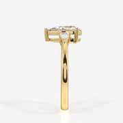 Pear Cut Lab Grown Diamond Trilogy 14k Gold Ring