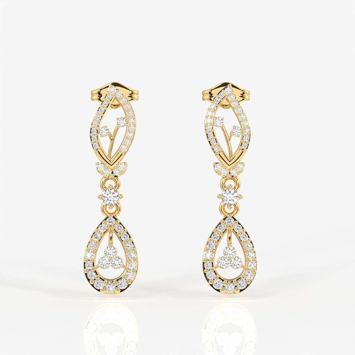 Lumia Moissanite Diamond Wedding 14k Gold Earrings