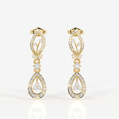 Lumia Moissanite Diamond Wedding 14k Gold Earrings