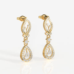 Lumia Moissanite Diamond Wedding 14k Gold Earrings