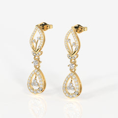 Lumia Moissanite Diamond Wedding 14k Gold Earrings