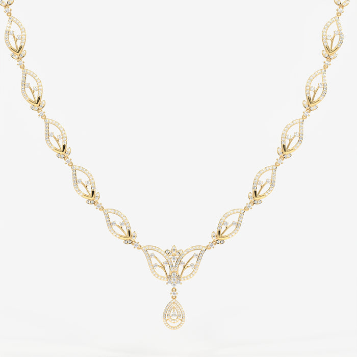 Lumia Moissanite Diamond Wedding 14k Gold Necklace