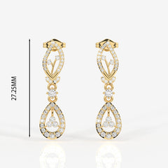 Lumia Moissanite Diamond Wedding 18k Gold Earrings