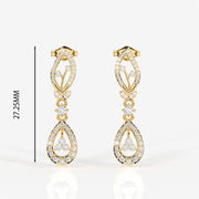 Lumia Moissanite Diamond Wedding 14k Gold Earrings
