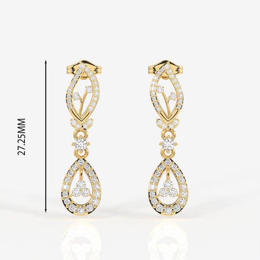 Lumia Moissanite Diamond Wedding 14k Gold Earrings