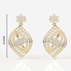 Florence Moissanite Diamond Bridal 18k Gold Earrings