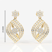 Florence Moissanite Diamond Bridal Sterling Silver Earrings