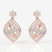 Florence Moissanite Diamond Bridal 14k Gold Earrings
