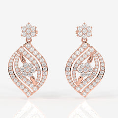 Florence Moissanite Diamond Bridal 14k Gold Earrings