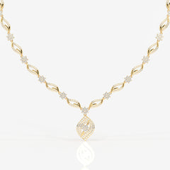 Florence Moissanite Diamond Bridal 18k Gold Necklace