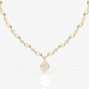Florence Moissanite Diamond Bridal 14k Gold Necklace