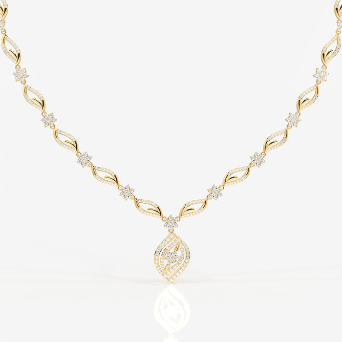 Florence Moissanite Diamond Bridal 14k Gold Necklace
