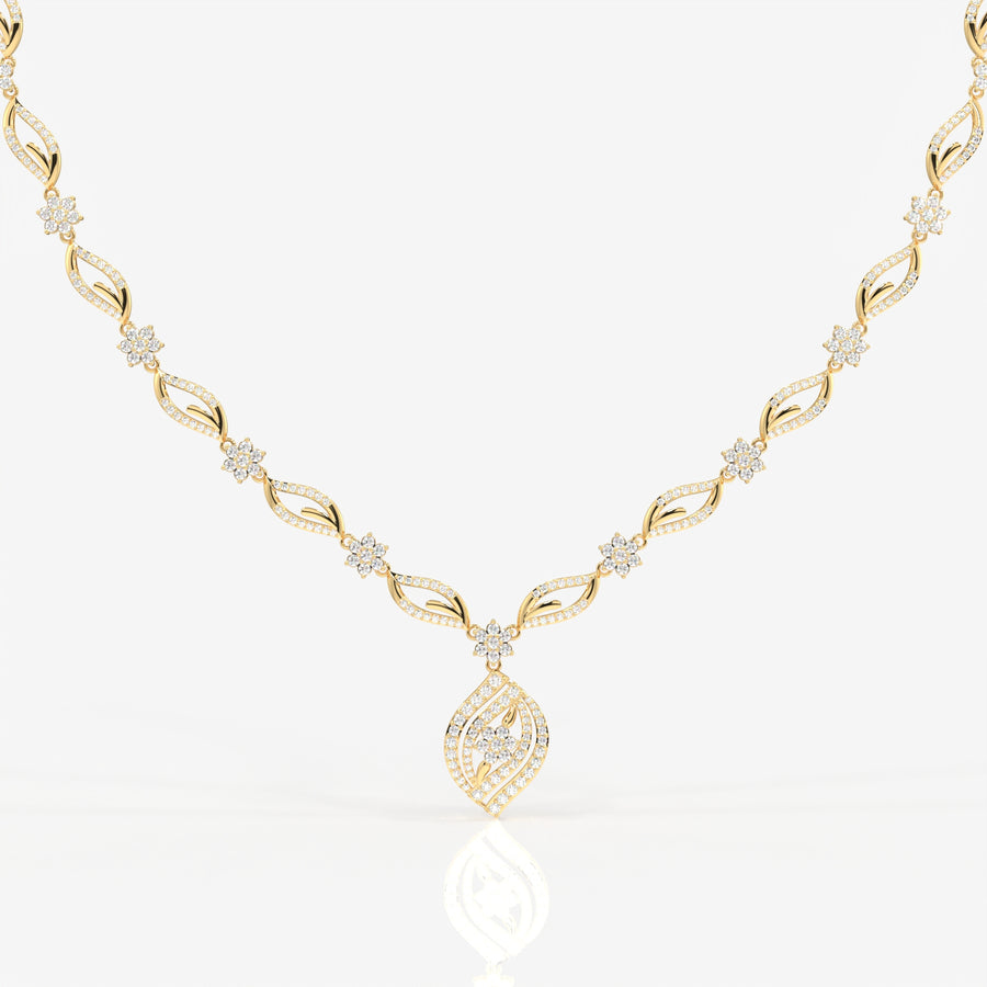Florence Moissanite Diamond Bridal 14k Gold Necklace