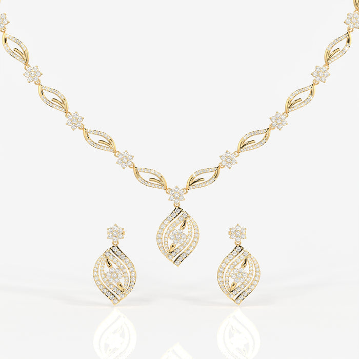 Florence Moissanite Diamond Bridal 18k Gold Necklace