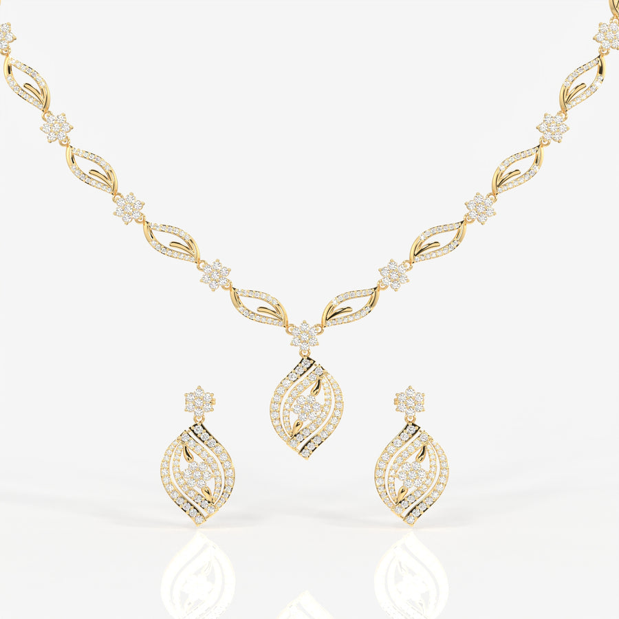 Florence Moissanite Diamond Bridal 14k Gold Necklace