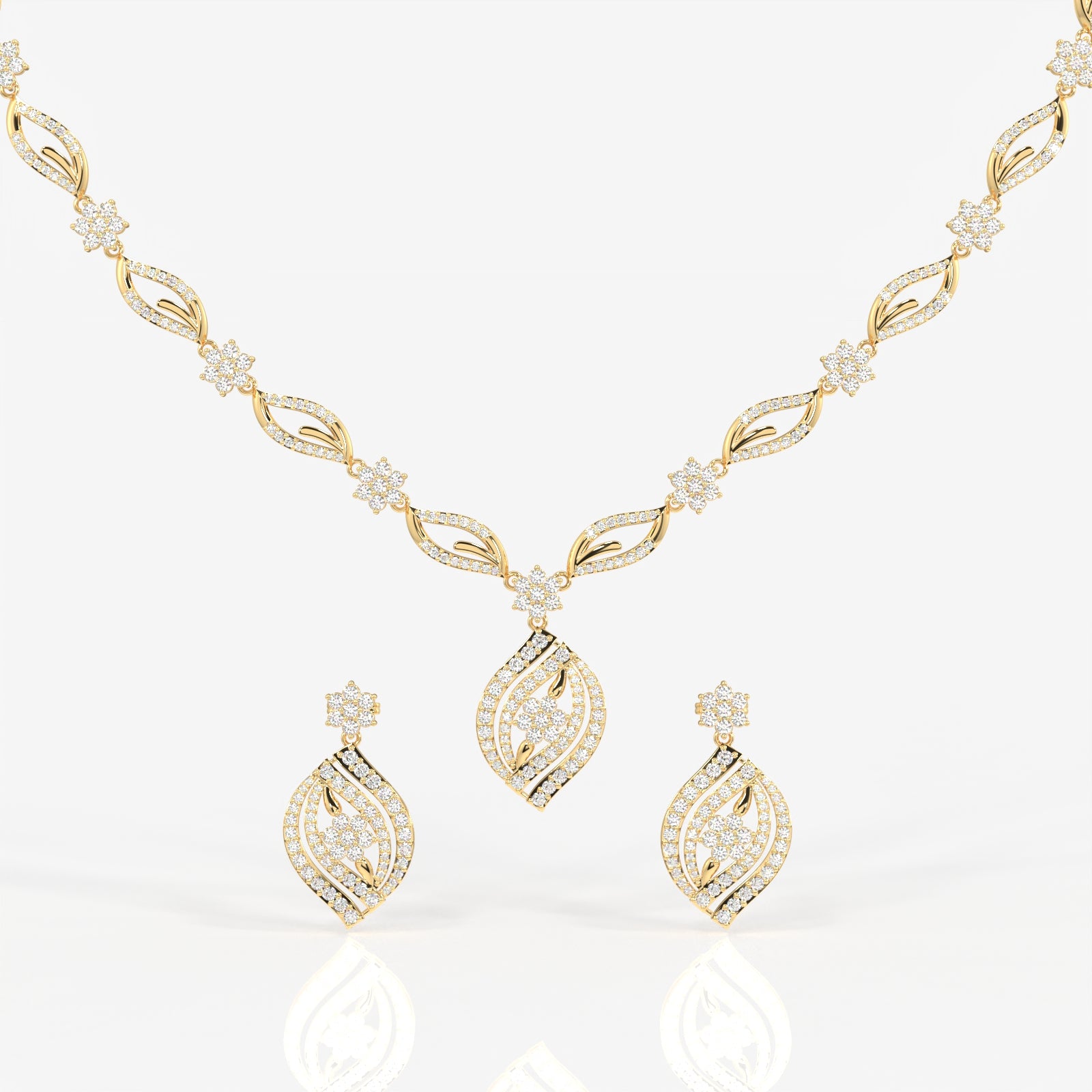 Florence Moissanite Diamond Bridal Sterling Silver Necklace