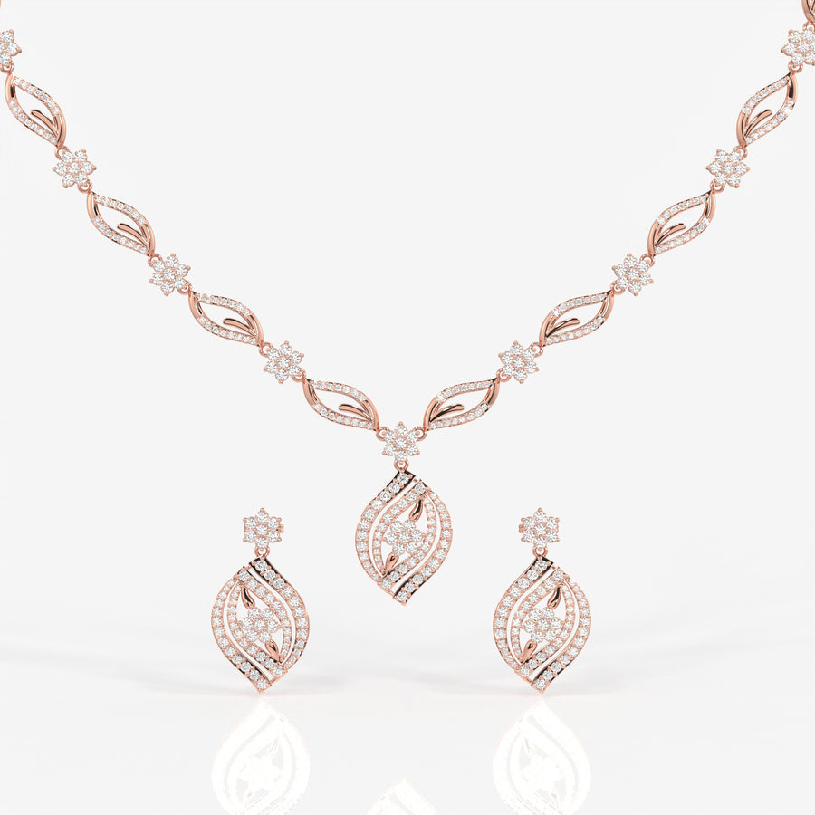 Florence Moissanite Diamond Bridal 18k Gold Necklace