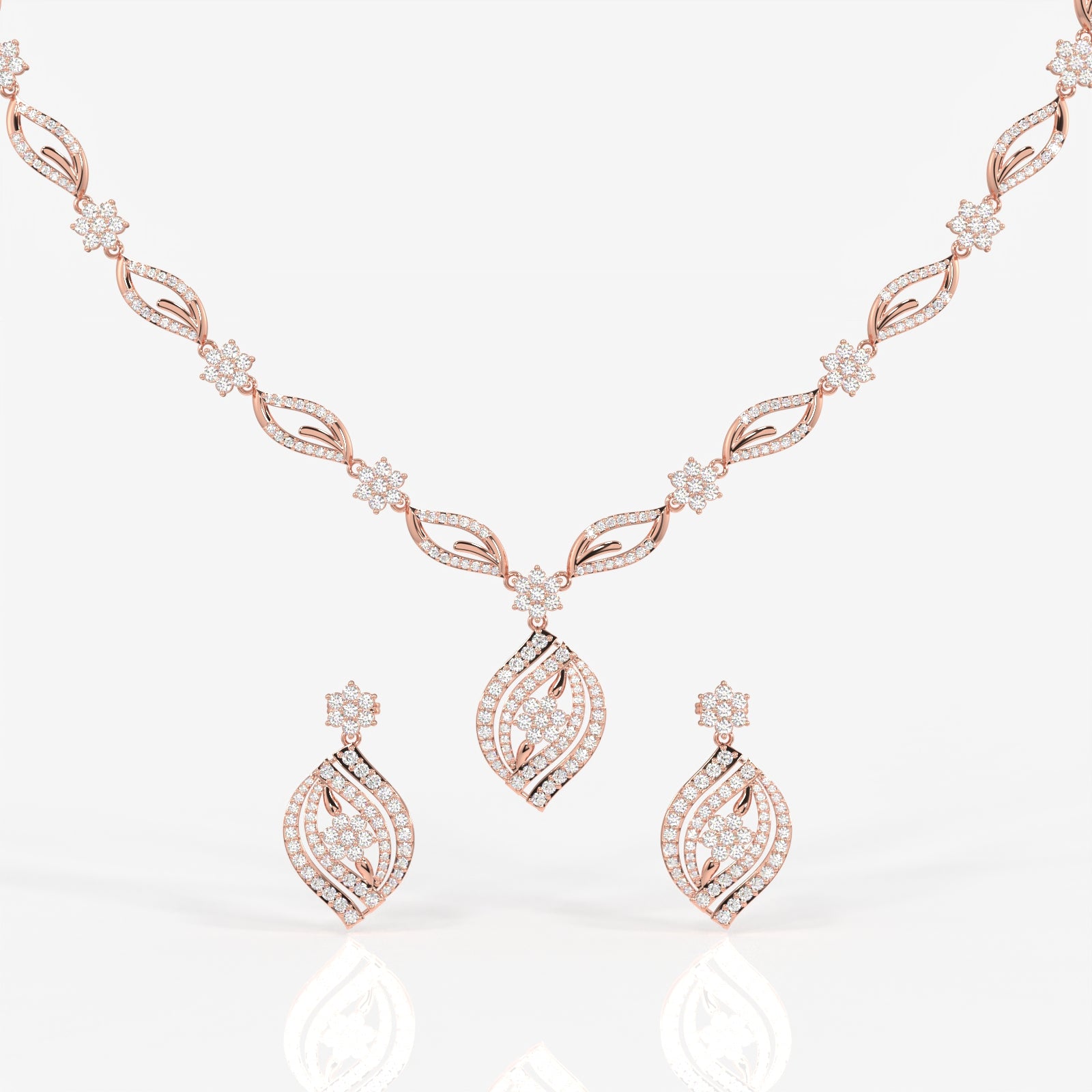 Florence Moissanite Diamond Bridal Sterling Silver Necklace