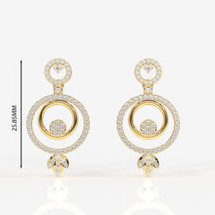 Aurelle Moissanite Diamond Studded 18k Gold Earrings