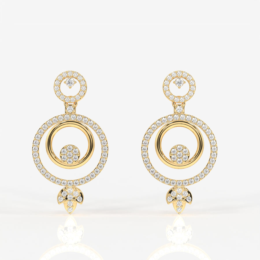Aurelle Moissanite Diamond Studded 9k Gold Earrings