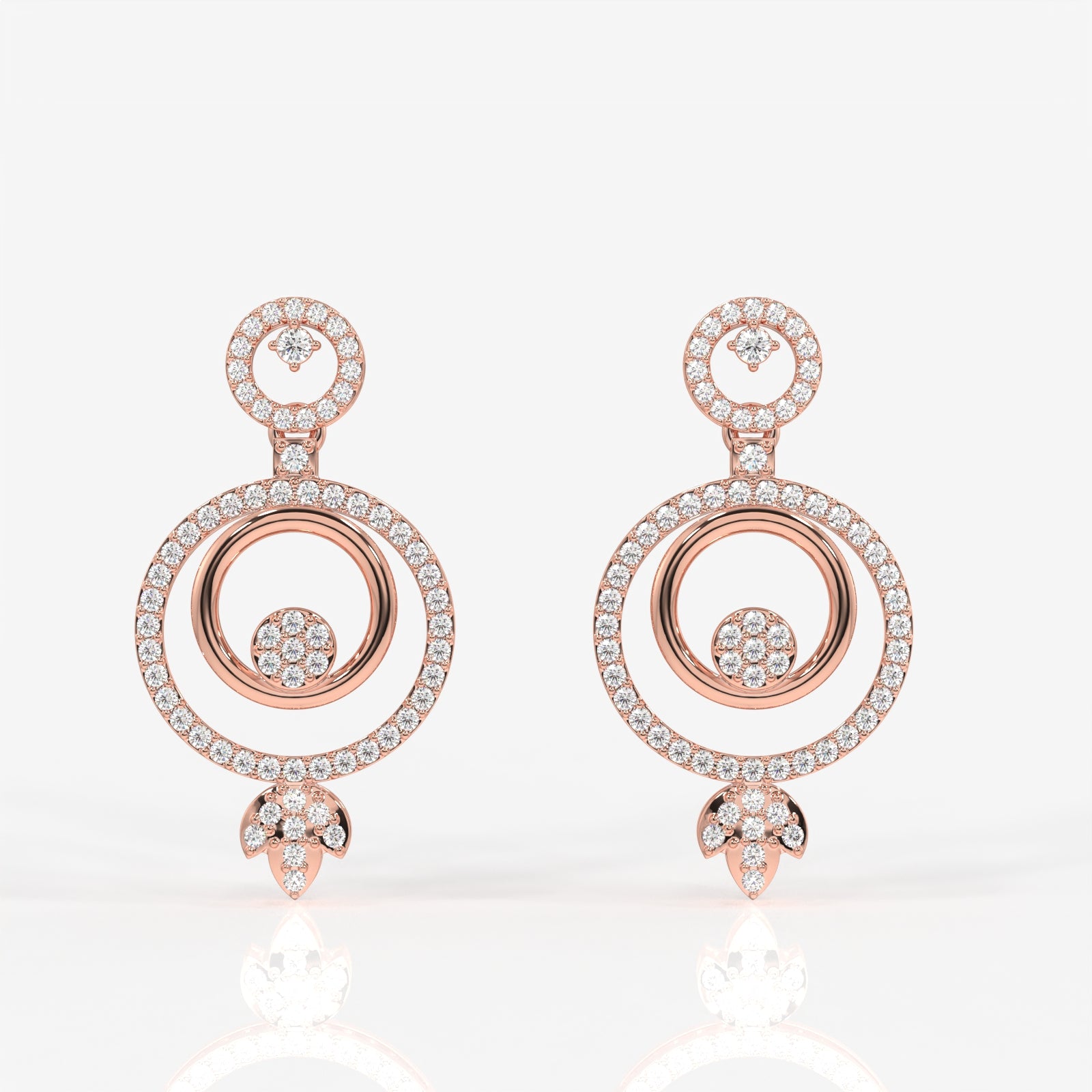 Aurelle Moissanite Diamond Studded 9k Gold Earrings
