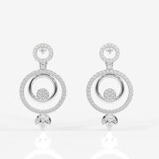 Aurelle Moissanite Diamond Studded Sterling Silver Earrings