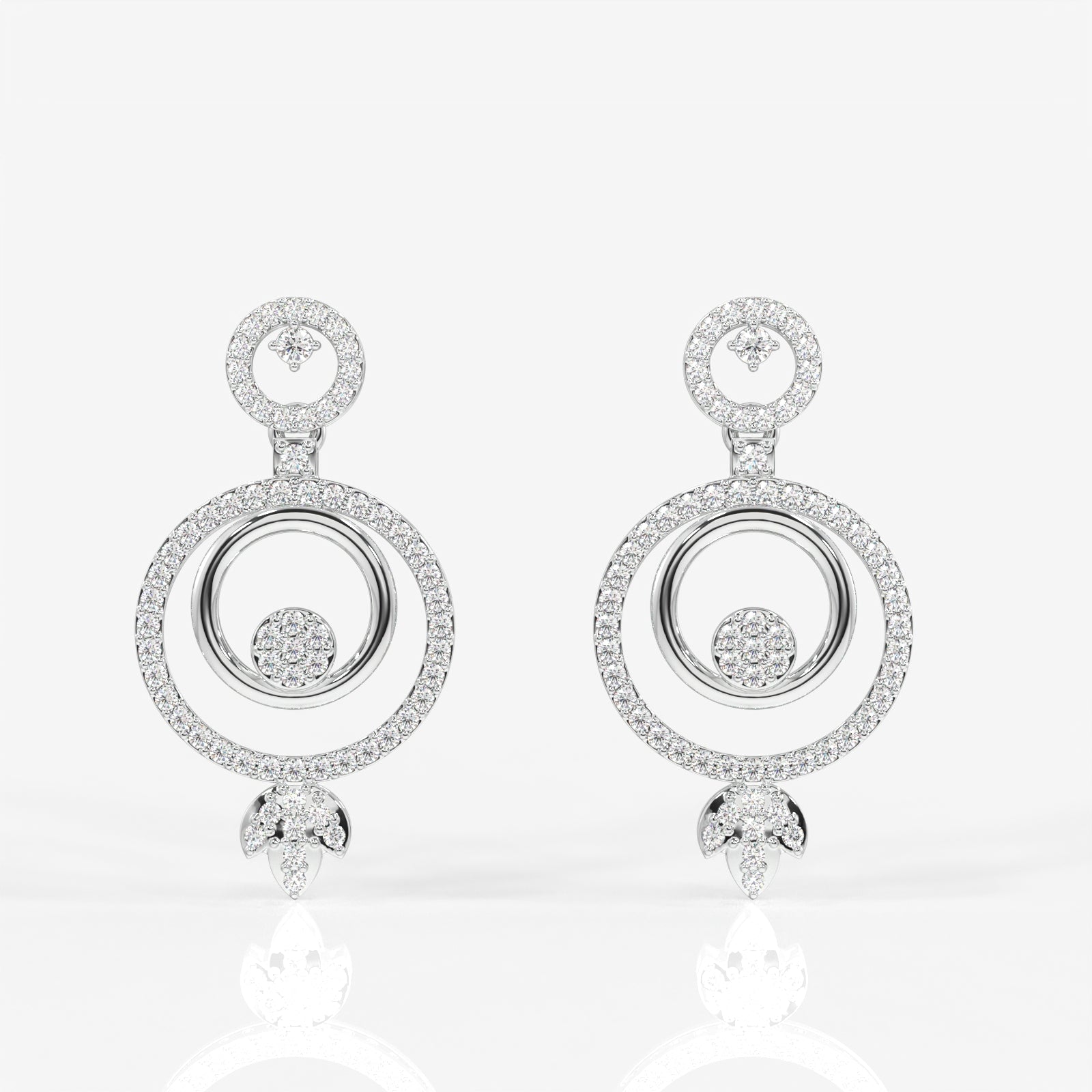 Aurelle Moissanite Diamond Studded 9k Gold Earrings