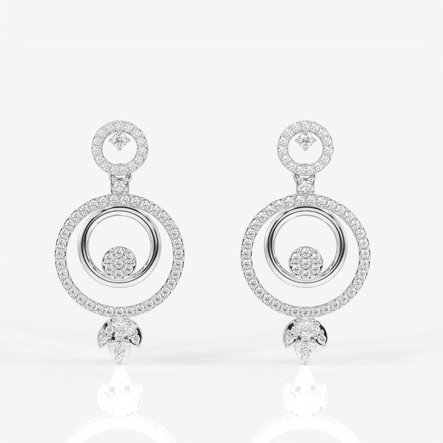 Aurelle Moissanite Diamond Studded 9k Gold Earrings