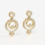 Aurelle Moissanite Diamond Studded 18k Gold Earrings