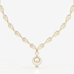 Aurelle Moissanite Diamond Studded 18k Gold Necklace