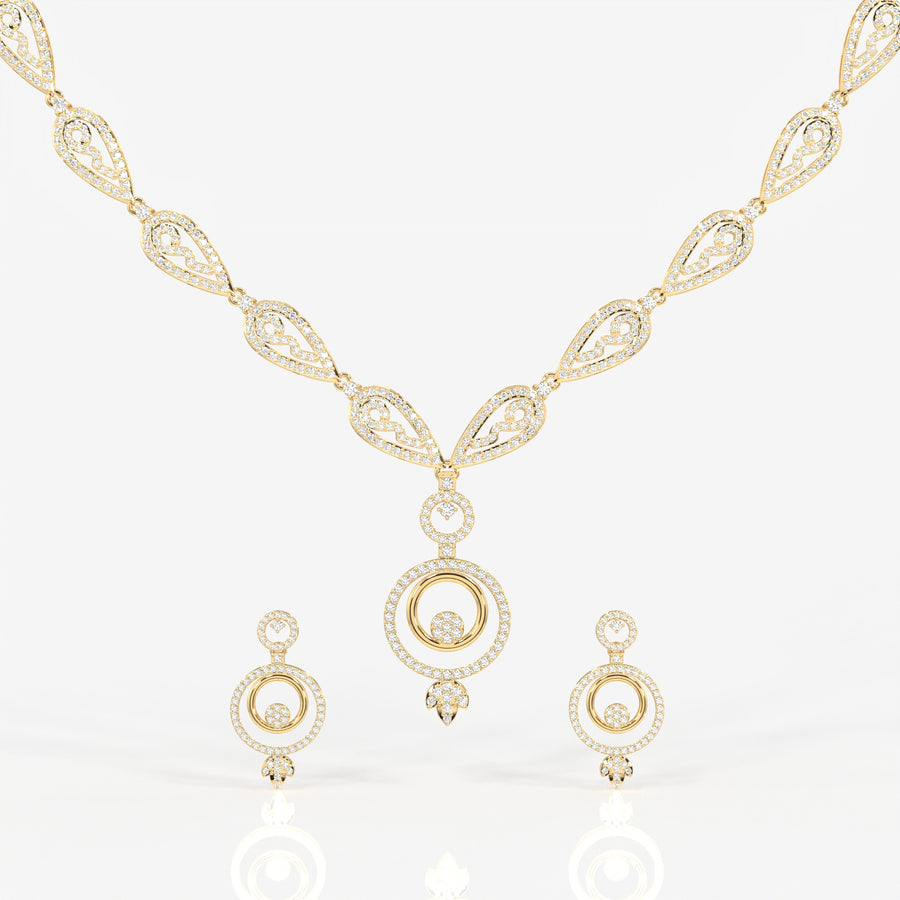 Aurelle Moissanite Diamond Studded 18k Gold Necklace