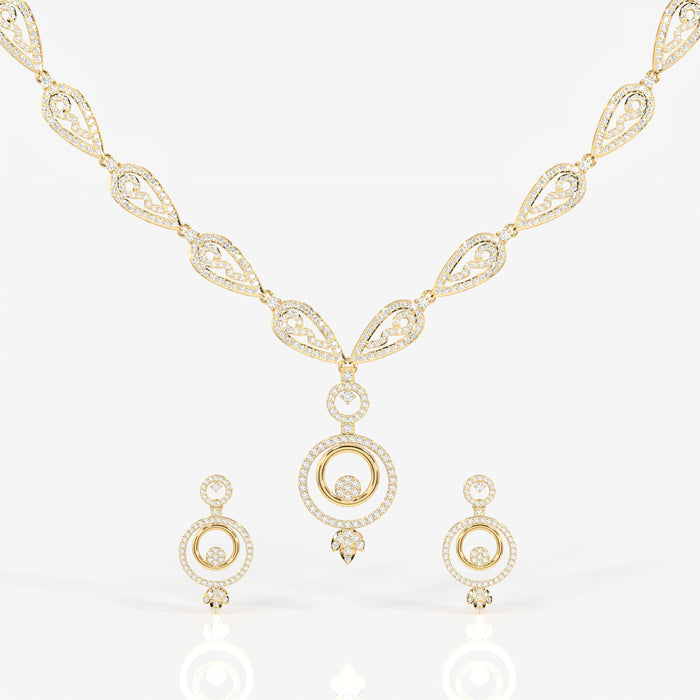 Aurelle Moissanite Diamond Studded 14k Gold Necklace