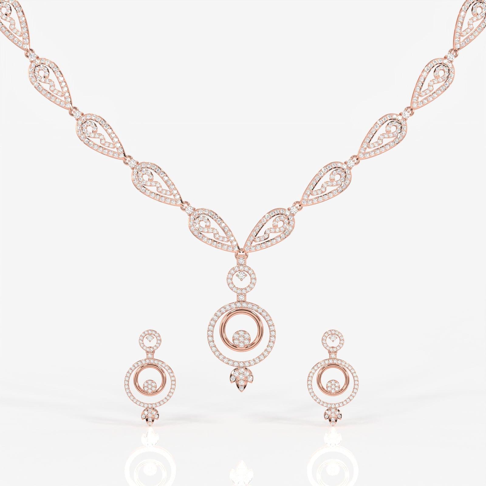 Aurelle Moissanite Diamond Studded 18k Gold Necklace