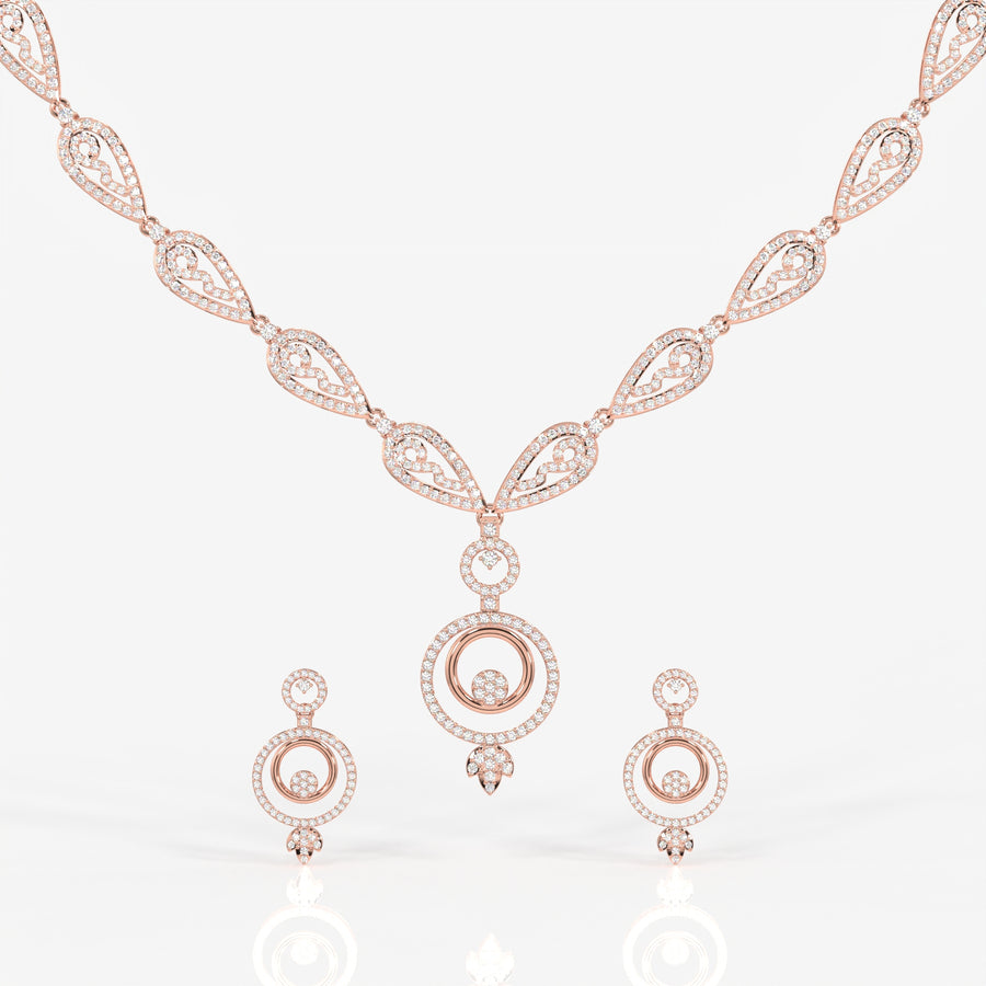 Aurelle Moissanite Diamond Studded 18k Gold Necklace