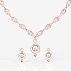 Aurelle Moissanite Diamond Studded 14k Gold Necklace