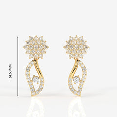 Elara Moissanite Diamond Designer Sterling Silver Earrings