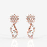 Elara Moissanite Diamond Designer 18k Gold Earrings
