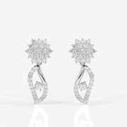 Elara Moissanite Diamond Designer 18k Gold Earrings