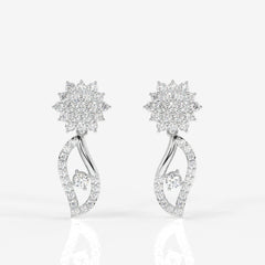 Elara Moissanite Diamond Designer 18k Gold Earrings