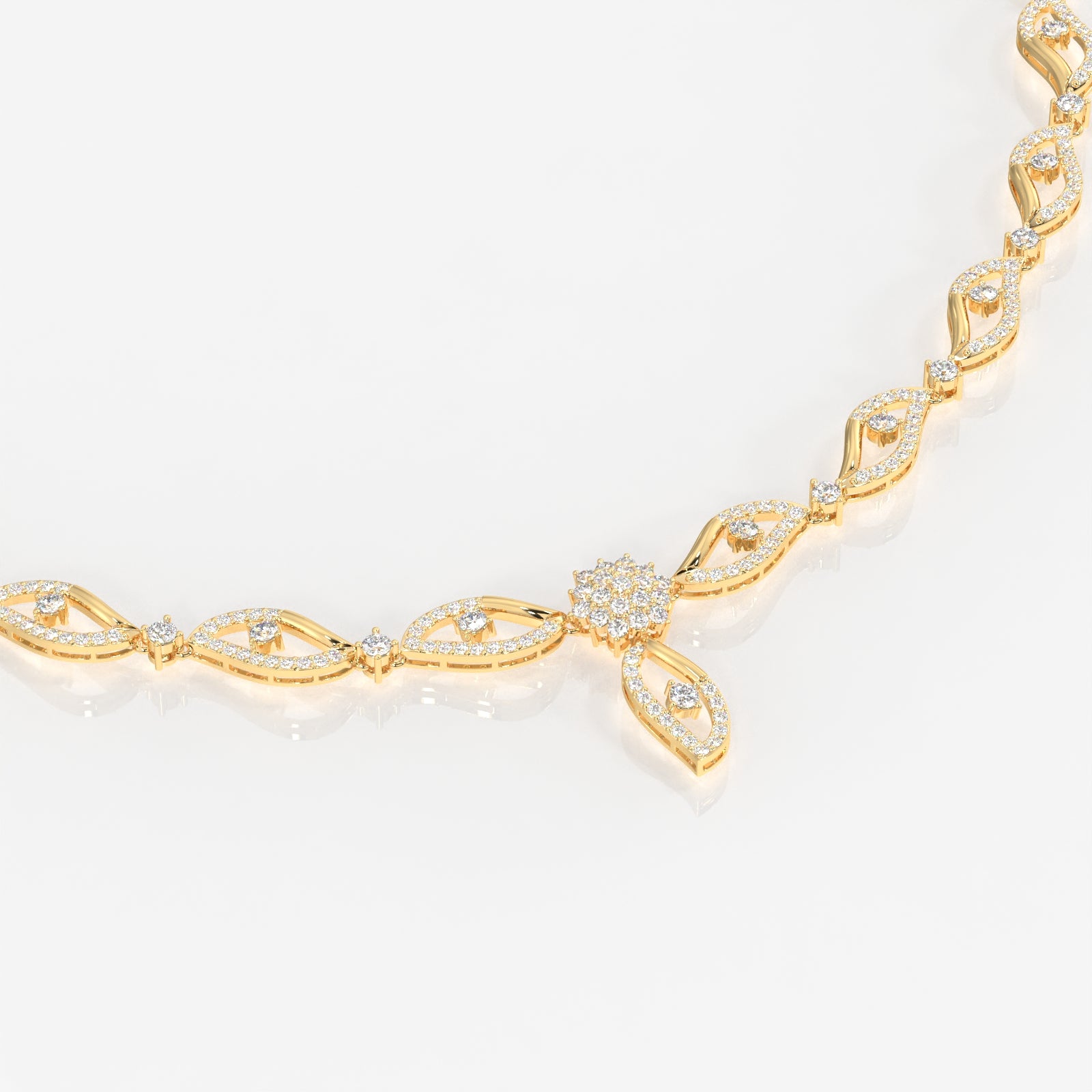 Elara Lab Grown Diamond Designer 18k Gold Necklace
